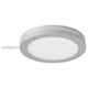 Lumière circulaire argentée MITTLED, corps en plastique, lueur blanche pour l’éclairage de l’armoire.
