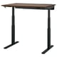 Bureau assis-debout Mittzon, noir et marron, hauteur réglable, design minimaliste moderne.