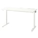 Bureau MITTZON : blanc, réglable en hauteur, design minimaliste aux lignes épurées, en panneaux de particules et en acier.