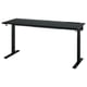 Bureau noir MITTZON réglable en hauteur avec pieds, design minimaliste, avec chemin de gestion des câbles.