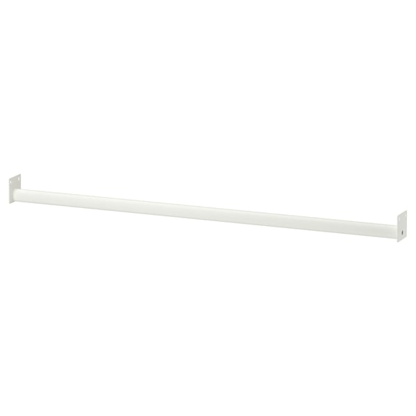 Une tringle à vêtements MITTZON blanche en acier avec une finition thermolaquée. C’est un design linéaire adapté pour suspendre des vêtements.
