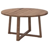 Table ronde en chêne MÖRBYLÅNGA, couleur naturelle, design en bois massif, quatre pieds.