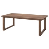 MÖRBYLÅNGA table à manger marron foncé avec plateau en chêne, pieds carrés.