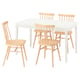 NÄSINGE / HÖGVED Table et 4 chaises, blanc/plaqué bouleau, 130x80 cm