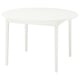 Ikea NÄSINGE Table de salle à manger ronde blanche avec plateau lisse et pieds en bois.
