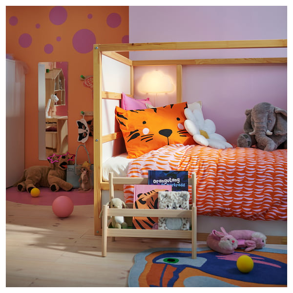 NATTHÄGER Housse de couette et 1 taie, orange/tigre, 150x200/50x60 cm