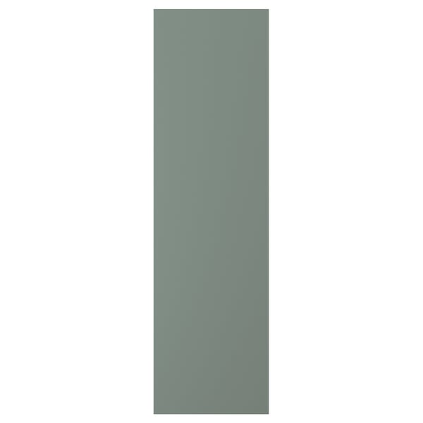 Panneau rectangulaire vertical gris verdâtre, bords lisses, simples et nets.