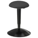 Tabouret actif NILSERIK arrondi noir. Siège réglable et texturé. Base en acier incurvée. Accessoire de bureau moderne.