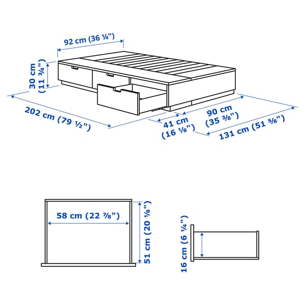 Illustration avec les mesures du produit : NORDLI.