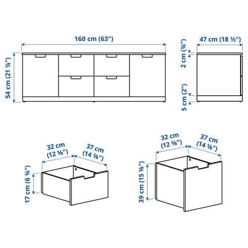 Illustration avec les mesures du produit : NORDLI.