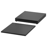 Ensemble de dessus de tiroir et de socle NORDLI noir, design moderne et élégant, panneaux de fibres et de particules avec finition acrylique.