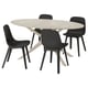 NORRMJÖLE / ODGER Table et 4 chaises, marbré beige/anthracite, 170x97 cm