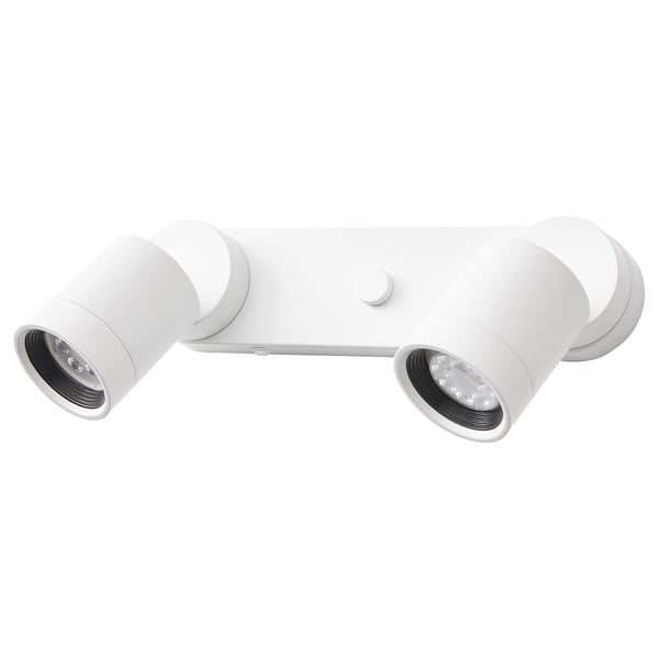 Projecteur à deux têtes blanc, NYMÅNE, design moderne, spots orientables, finition métallique.