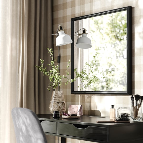 NYPONBUSKE Miroir, noir, 65x65 cm