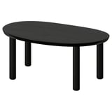 ÖRTRÄSK Table basse, noir plaqué frêne, 75x48 cm