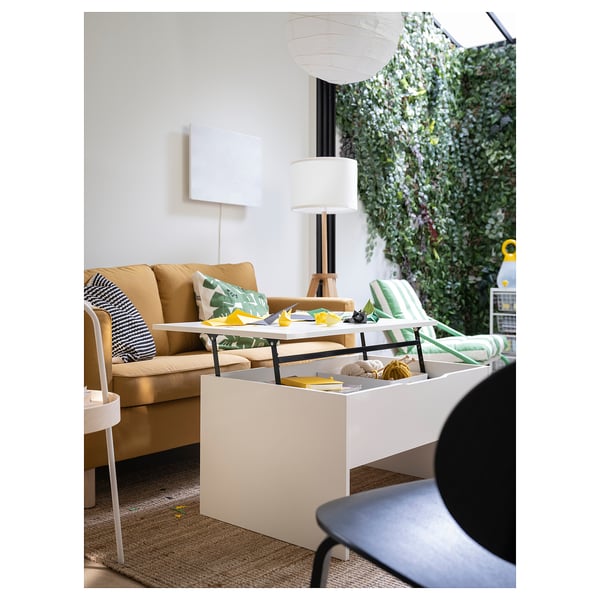 ÖSTAVALL Table basse réglable, blanc, 90 cm