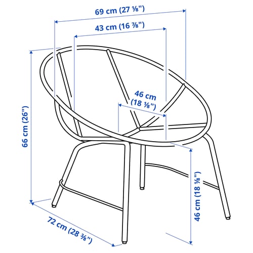 Illustration avec les mesures du produit : ORRESLÄTT.