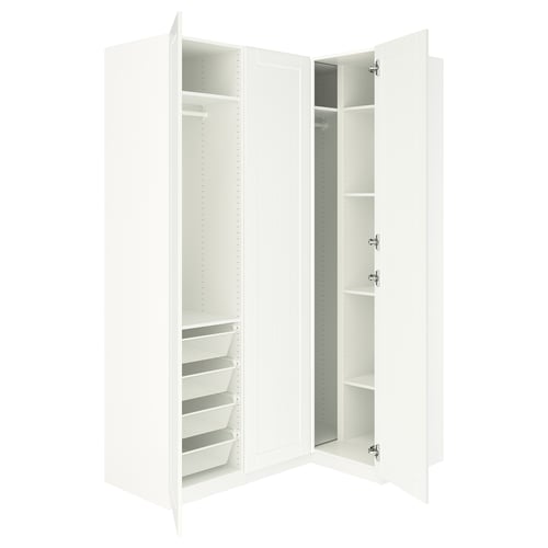 PAX / GULLABERG Armoire d'angle, blanc/blanc, 161/111x236 cm