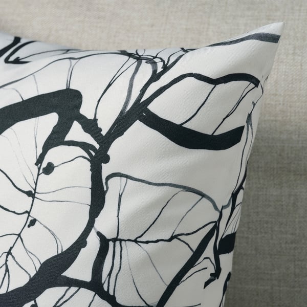 PELARKÖRSBÄR Housse de coussin, blanc/noir, 50x50 cm