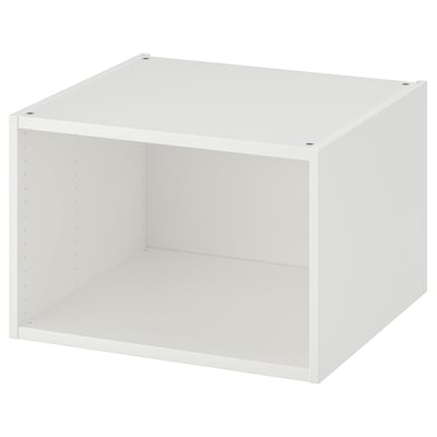 PLATSA : étagère cube blanche, design minimaliste, assemblée à partir de panneaux.