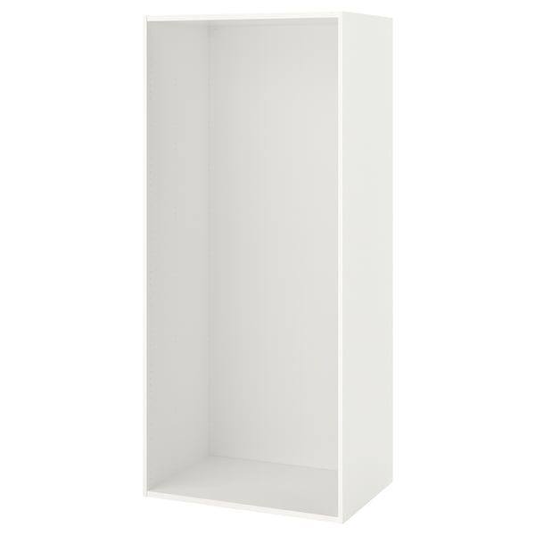 Unité de rangement PLATSA blanche, design minimaliste, rectangulaire et ouverte, parfaite pour les espaces étroits.