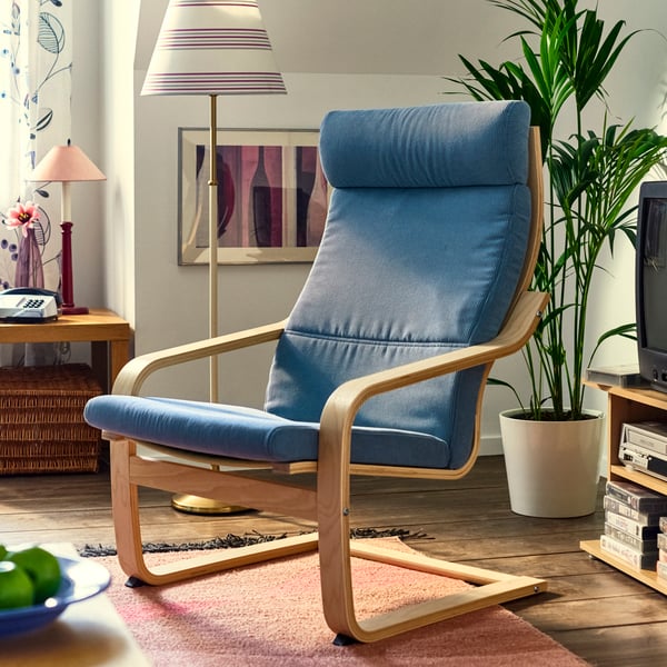 POÄNG Fauteuil, chêne/Kelinge bleu gris