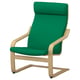 POÄNG Fauteuil, chêne/Vissle vert profond
