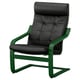 POÄNG Fauteuil, vert foncé/Grann noir