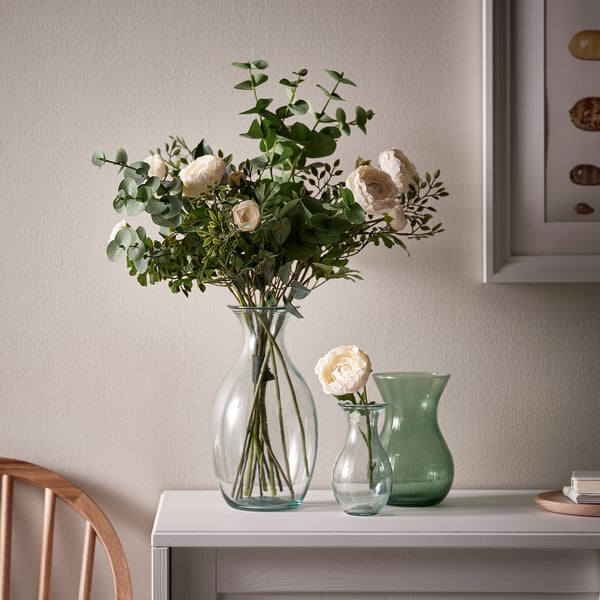 ROSENMÅS Vase, vert, 18 cm
