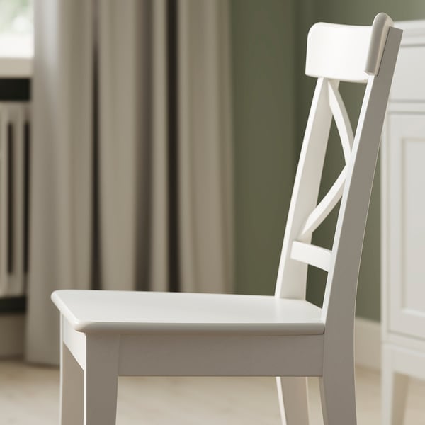 ROSENTORP / ROSENTORP Table et 4 chaises, blanc/blanc, 155/215x87 cm