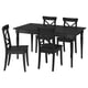 ROSENTORP / ROSENTORP Table et 4 chaises, noir/noir, 155/215x87 cm