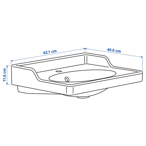 Illustration avec les mesures du produit : RUTSJÖN.