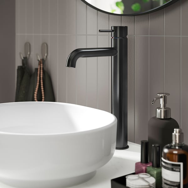SALLSJÖN Mit salle de bain, poignée centrale, noir, XL