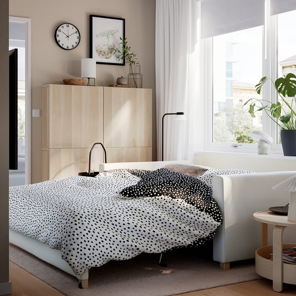 SALTSJÖBADEN Canapé 2 places convertible, Blekinge blanc