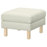 Repose-pieds SALTSJÖBADEN, beige clair, tissu, carré, quatre pieds en bois.