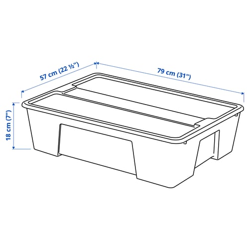 Illustration avec les mesures du produit : SAMLA.