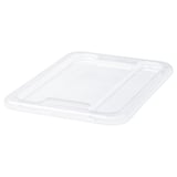 Un couvercle en plastique transparent, de marque SAMLA, conçu pour les boîtes de 5 litres, avec un verrou à clic sécurisé pour garder le contenu propre et sans poussière.