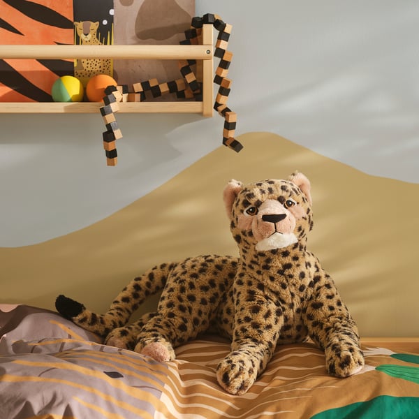 SANDLÖPARE Peluche, guépard/beige, 50 cm