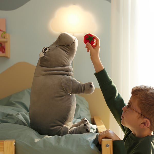 SANDLÖPARE Peluche, hippopotame/gris, 56 cm