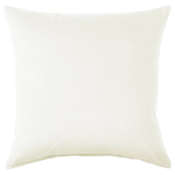 Housse de coussin en velours crème SANELA, carrée, fermeture à glissière