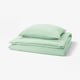 Ensemble de literie vert SCHERSMIN, coton bio doux, texture ondulée.