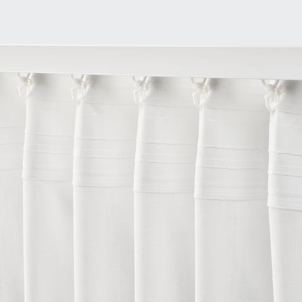 SILVERLÖNN Voilage, 2 pièces, blanc/ruflette, 145x300 cm
