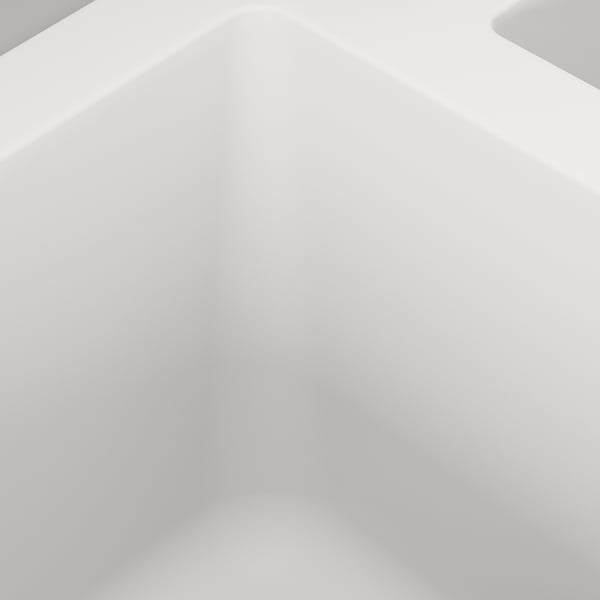 Évier de haute qualité, résistant aux taches, avec deux cuves et égouttoir incliné ; Surface durable et résistante aux rayures.