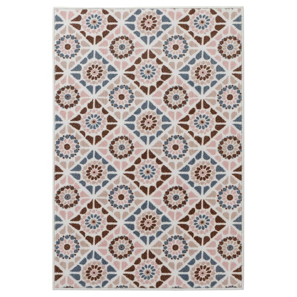 SJÖINGENJÖR Tapis, poils ras, beige/brun, 60x90 cm