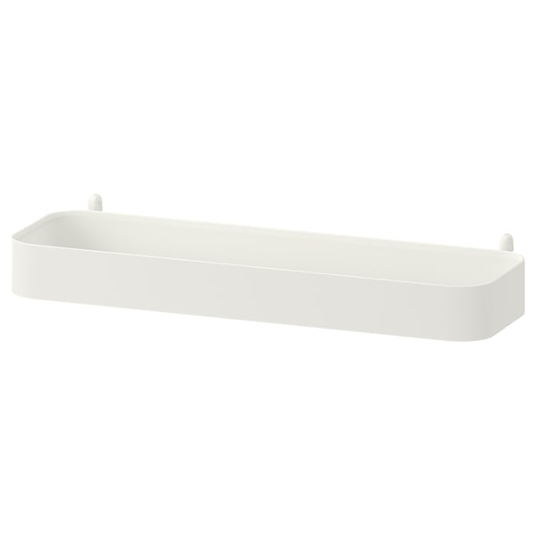 Étagère murale SKÅDIS blanche, rectangulaire, design minimaliste, base en acier, finition époxy.