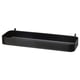 SKÅDIS étagère murale rectangulaire noire. Moderne, minimal, en métal avec une finition brillante. Pas de support visible, design sans couture.