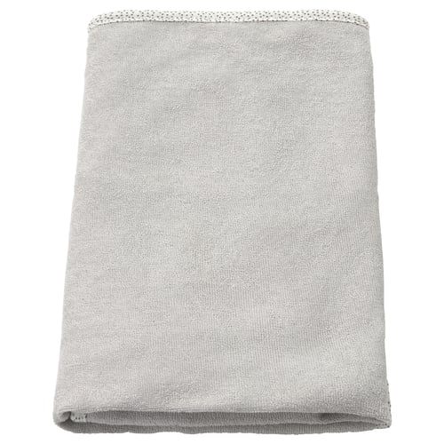 SKÖTSAM housse de matelas à langer gris pour bébé, rectangulaire, tissu éponge doux avec bords en polyester, lavable en machine, écologique.