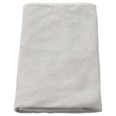 SKÖTSAM housse de matelas à langer gris pour bébé, rectangulaire, tissu éponge doux avec bords en polyester, lavable en machine, écologique.
