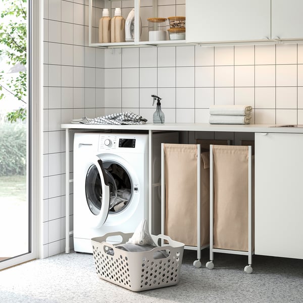 SLIBB Panier à linge, blanc, 38 l