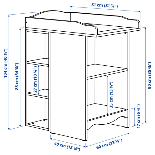 Illustration avec les mesures du produit : SMÅGÖRA.